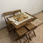 میز و صندلی تاشو چوبی 4 نفره