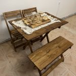 میز و صندلی 4 نفره تاشو نیمکت دار