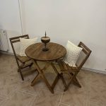 میز و صندلی دو نفره تاشو گرد قطر 70