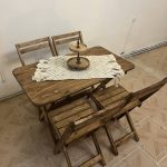 میز و صندلی تاشو 4 نفره با چهار صندلی پشت دار