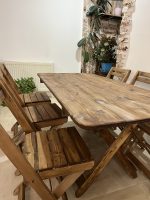 میز و صندلی تاشو چوبی 6 نفره با صندلی پشت دار - تصویر 4